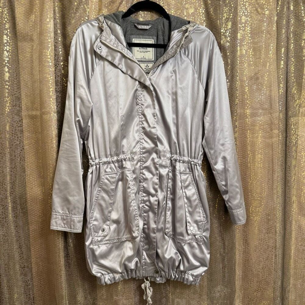 Vintage Y2K Abercrombie & Fitch Silky Gray Water Wind Resistant Light Jacket Sma